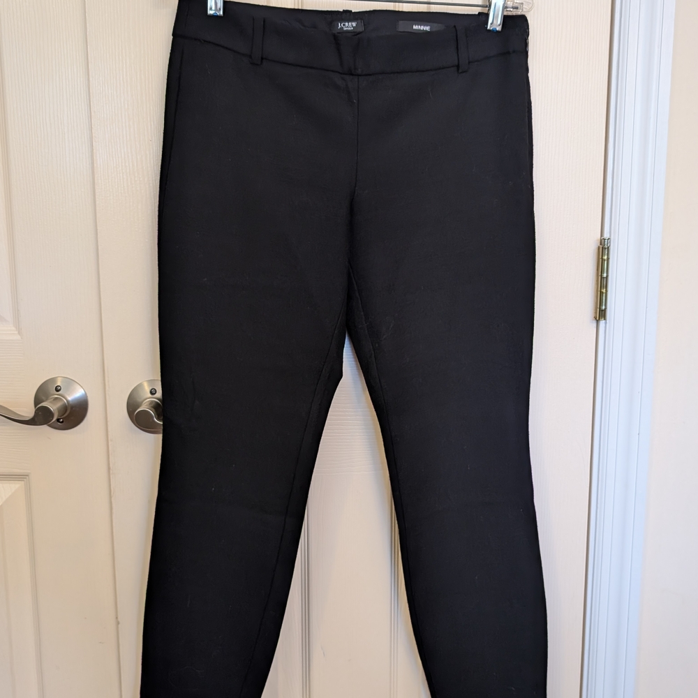 J. Crew Stretch Wool Black Minnie Pant, Size 4